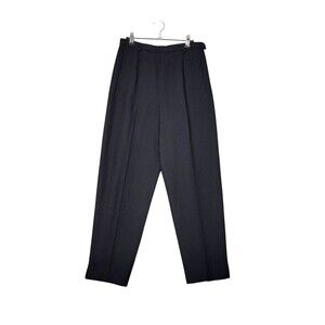 PENDLETON Black Virgin Wool Cropped Hi Rise Office Trousers Lined Pants SIZE 10